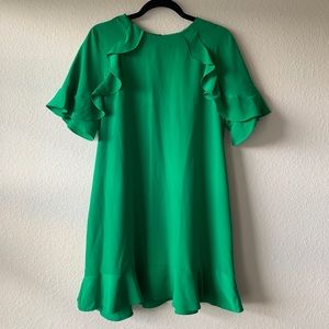 ZARA green ruffle dress